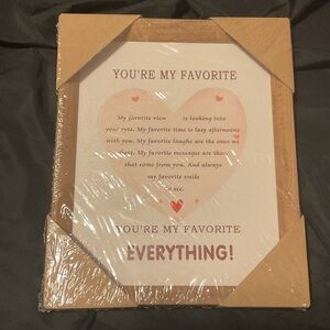 Heartfelt Wall Art with Inspirational Quote - You’re my Favorite - Gift